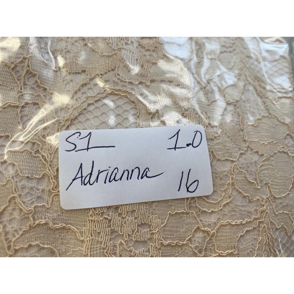 Adrianna Papell Dress Womens 16 Beige Embroidered Floral Lace Sheath Cocktail - Picture 14 of 14